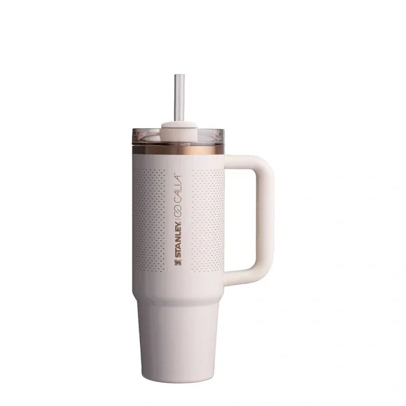 Stanley x Calia Cream/Gold Tumbler with Handle and Straw - Picture 1 of 6